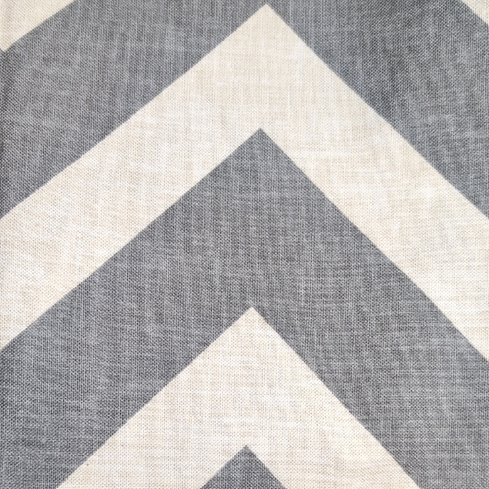 Gray and Cream Chevron Curtain Panels - Picture 2 of 4